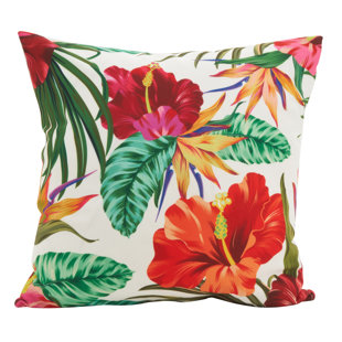 SARO Tahiti Floral Throw Pillow
