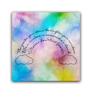 ZOOMIE KIDS The Greater the Storm the Brighter the Rainbow Wood Art