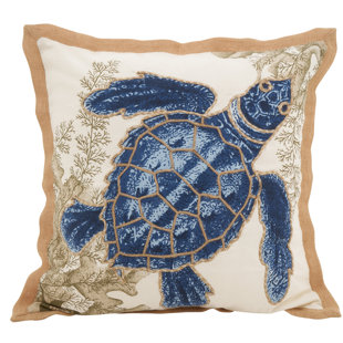 SARO Neptunian Cotton Throw Pillow