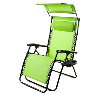 PLOW & HEARTH Deluxe Folding Zero Gravity Chair with Cushions