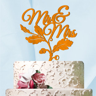 AMONOGRAM ART UNLIMITED Mr. and Mrs. Fall Cake Topper