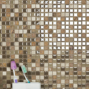 ABOLOS Crystal Stone 0.625 in. x 0.625 in. Glass & Stone Multi Finish Tiny Square Mosaic Decorative Kitchen & Bathroom Wall Tile