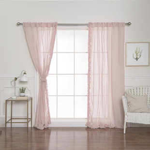 ONE ALLIUM WAY® Raphaelle Polyester Semi Sheer Curtain Pair (Set of 2)