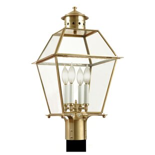 FOURTEENTH COLONY LIGHTING Raw Brass 4 - Light 21.75" H Hardwired Lantern Head