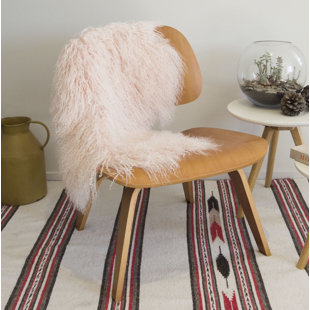 BOWRON SHEEPSKIN Nomad Solid Colour Machine Woven Sheepskin Novelty 60 X 105cm Pink Area Rug