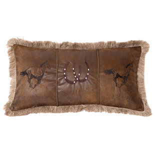 CARSTENS INC. Faux Leather Reversible Throw Pillow