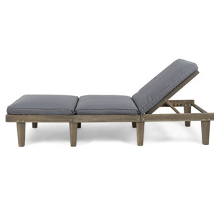 HIGHLAND DUNES Iola Outdoor Reclining Chaise Lounge with Cushion
