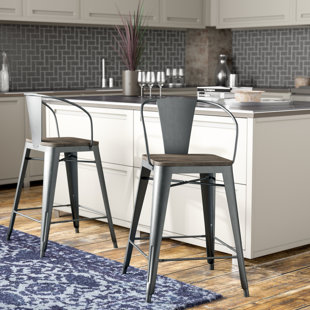 WILLISTON FORGE Ebin 25.5'' Counter Stool (Set of 2)