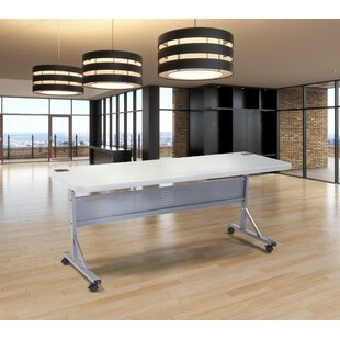 NATIONAL PUBLIC SEATING Rectangle Flip Top Training Table with Casters and Modesty Panel