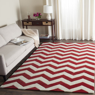 LONGSHORE TIDES Johan Handmade Tufted Red/Ivory Rug