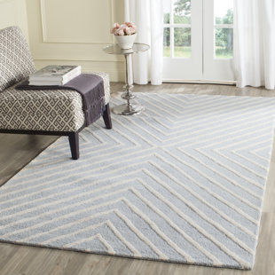 EBERN DESIGNS Sedgefield Hand-Tufted Light Blue/Ivory Area Rug