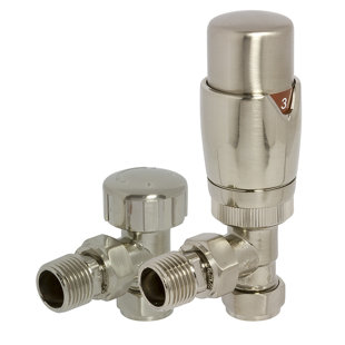 BELFRY HEATING Round Angled Thermostatic Radiator Valve and Lockshield Valves