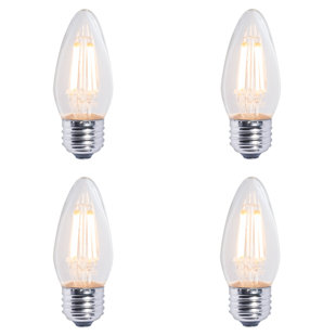 BULBRITE INDUSTRIES 4.5 Watt Dimmable Clear Filament B11 Medium (E26) LED Bulb (Set of 4)