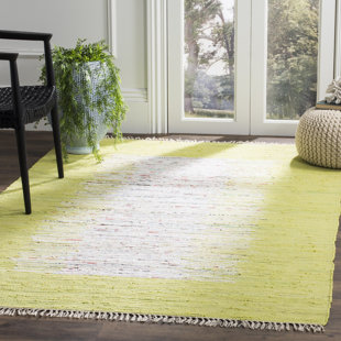 BRAYDEN STUDIO Fender Hand Hooked Cotton Yellow Rug