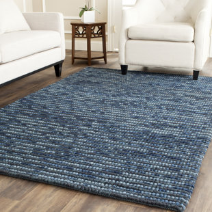 LONGSHORE TIDES Hand Knotted Dark Blue Rug