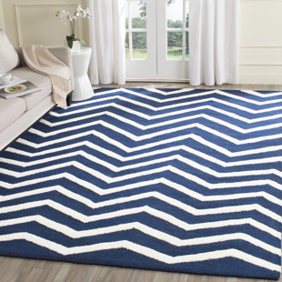 EBERN DESIGNS Betton Handmade Tufted Wool Blue/Ivory Rug