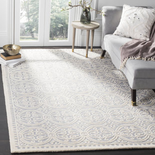 LARK MANOR Luka Damask Wool Hand Woven Area Rug
