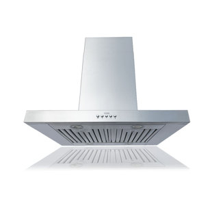 KOBE RANGE HOODS 36" Brillia 680 CFM Ducted Island Range Hood in Stainless Steel/Satin