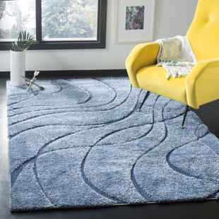 WADE LOGAN® Ashal Abstract Blue Area Rug