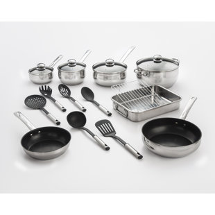 COOK PRO 18 - Piece Non-Stick Stainless Steel Cookware Set