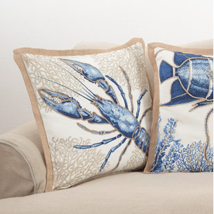 SARO Neptunian Cotton Throw Pillow