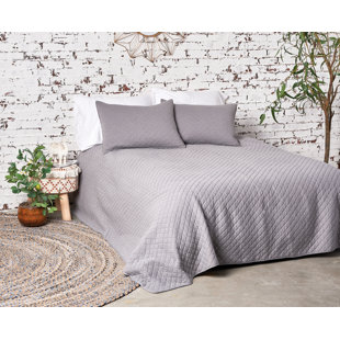 CAROL & FRANK Jersey Lidio Gray Cotton Modern & Contemporary Reversible Quilt