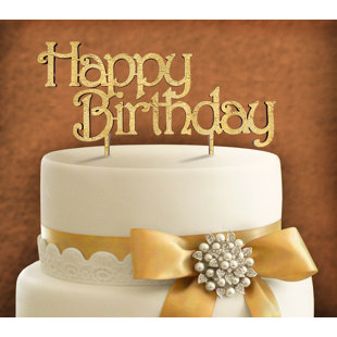 AMONOGRAM ART UNLIMITED Wood Birthday Cake Topper