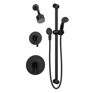 SYMMONS Dia Shower Trim Kit with Single Hand Spray and Two Handles (Valve Not Included)