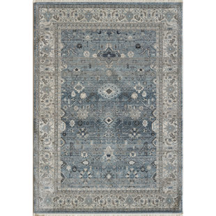ASTORIA GRAND Omarion Southwestern Light Blue Area Rug