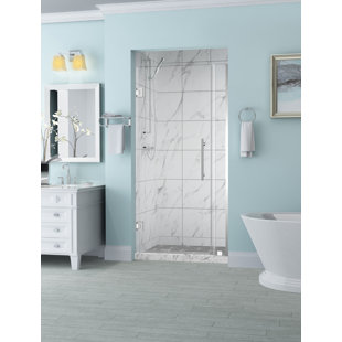 ASTON Belmore 31.25" W x 72" H Hinged Frameless Shower Door