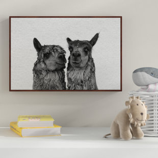 HONEYBEE NURSERY Llama Couple Framed Art
