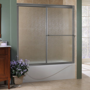 CRAFT + MAIN Chase 56" W x 58" H Single Sliding Framed Tub Door