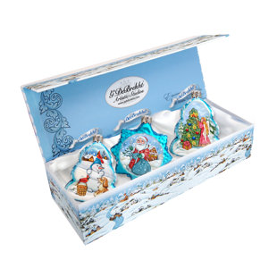 G DEBREKHT Glass Holiday Shaped Ornament