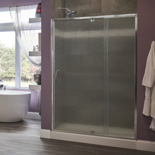 HAZELWOOD HOME Cove 42" x 69" Pivot Frameless Shower Door and Panel Door
