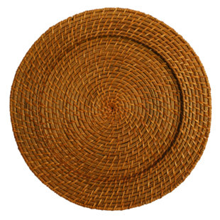 DESIGN GUILD Jute/Rattan Brown Charger (Set of 4)