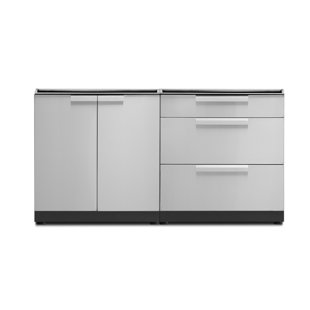 NEWAGE PRODUCTS Outdoor Kitchen Stainless Steel 64" W x 24" D x 36.5" H 2-Piece Modular Cabinet Set