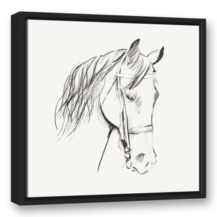 MILLWOOD PINES Calm Horse Sketch Framed On Canvas Print