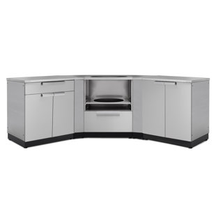 NEWAGE PRODUCTS Outdoor Kitchen Stainless Steel 6-Piece Free Standing Modular Cabinet Set