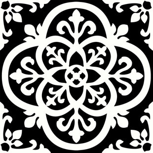 WORLD MENAGERIE Gothic 30.48cm x 30.48cm Vinyl Field Tile in Black 10 Per Pack