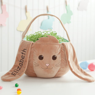 HARRIET BEE Personalized Bunny Easter Fabric Basket