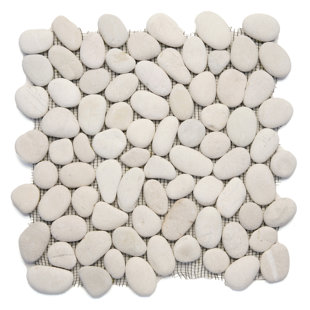 SOLISTONE River Rock Pebbles 12" x 12" Natural Stone Mosaic Wall & Floor Tile