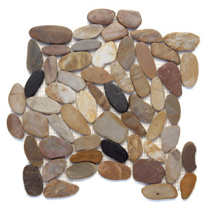 SOLISTONE Koja Pebbles Sliced 12" x 12" Natural Stone Random Mosaic Wall & Floor Tile