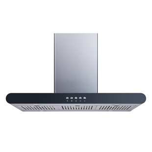 WINFLO 36" 300 CFM Convertible Island Range Hood in Stainless Steel With Filter Included