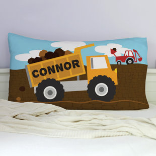 ZOOMIE KIDS Kinner Personalized Construction Pillowcase