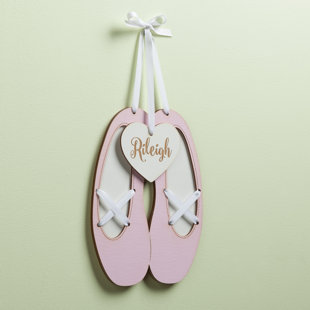 HARRIET BEE Ruth Ballet Slippers Personalize Wall Hanging
