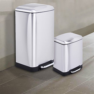 UTOPIA ALLEY Rikki Steel, PP+ABS+ 410Fingerprint Paint Step On Trash Can Sets