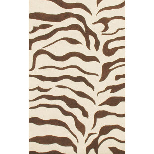 NULOOM Earth Zebra Print Hand-Tufted Wool Brown Area Rug