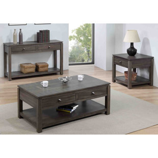 GREYLEIGH™ Moro 3 - Piece Solid Wood Living Room Table Set