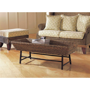 PADMAS PLANTATION Basket Coffee Table with Tray Top