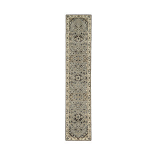 KALEEN Herrera Hand-Knotted Wool Gray/Ivory Area Rug